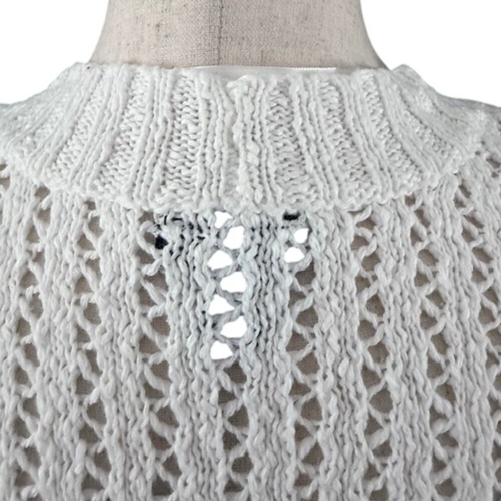 Torrid Open Stitch White Cardigan Poncho Sweater Short Sleeves 3/4 = 22/24 NWT - Picture 10 of 16
